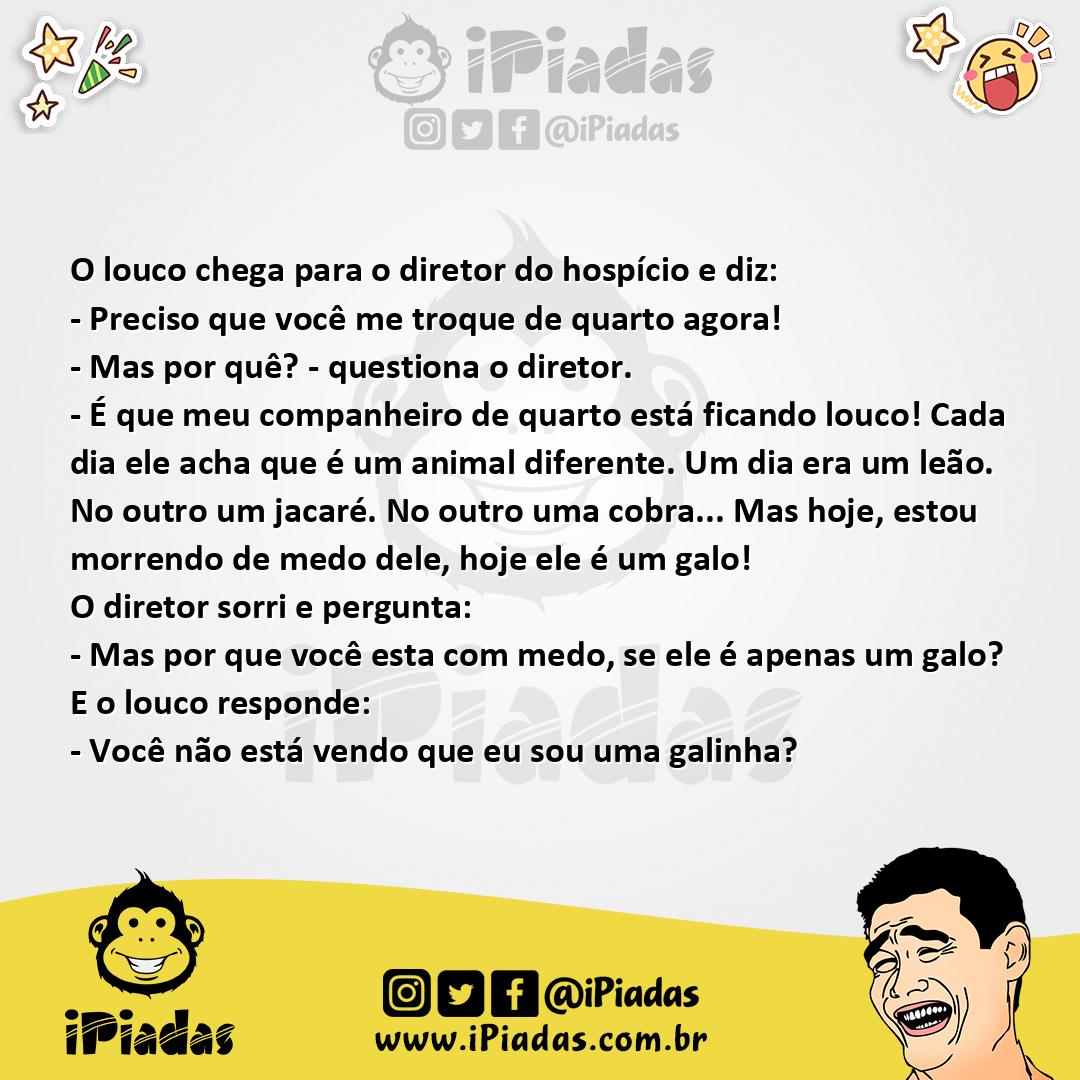 Ilustração da piada Companheiro de Quarto do Louco no iPiadas
