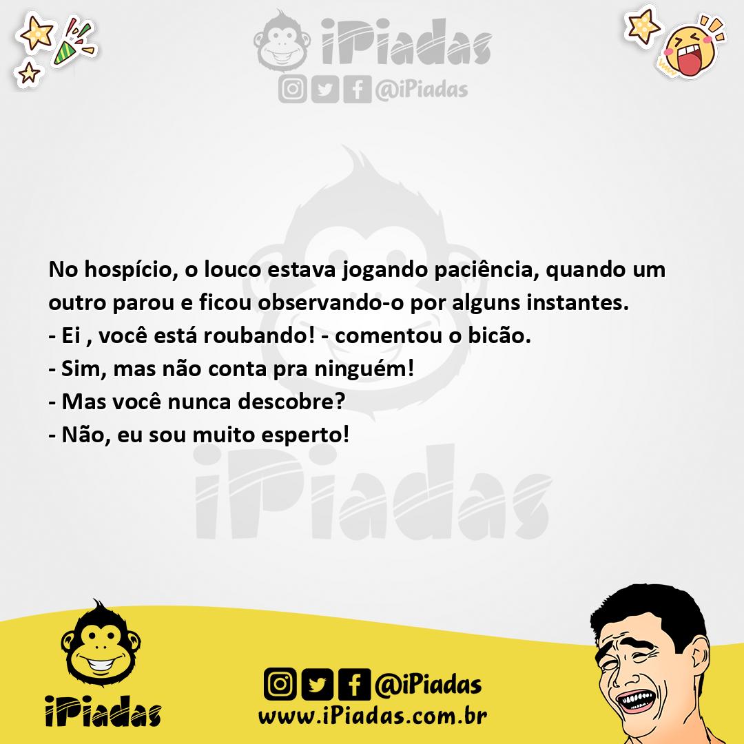 Ilustração da piada Jogando Paciência no iPiadas