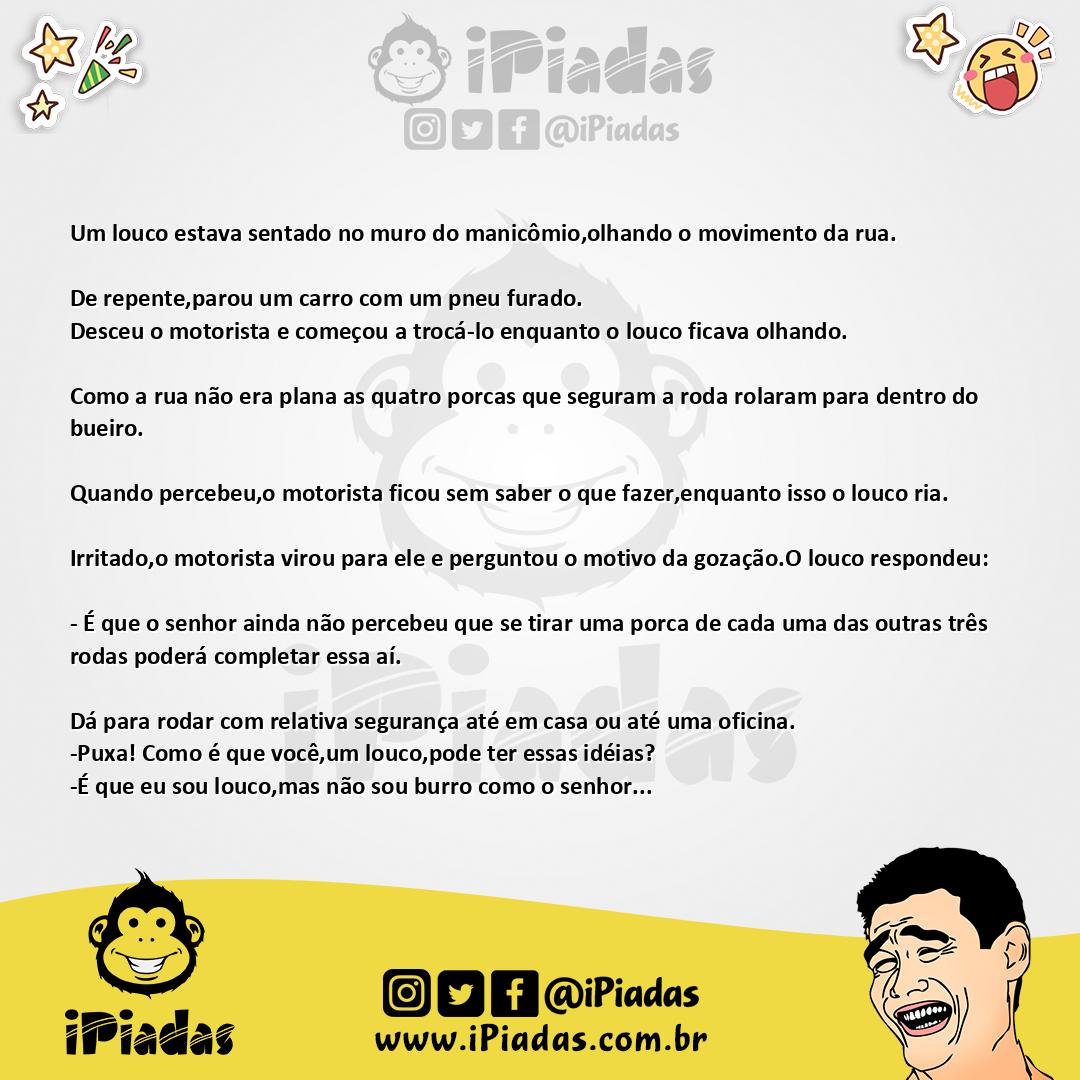 Ilustração da piada Louco esperto no iPiadas