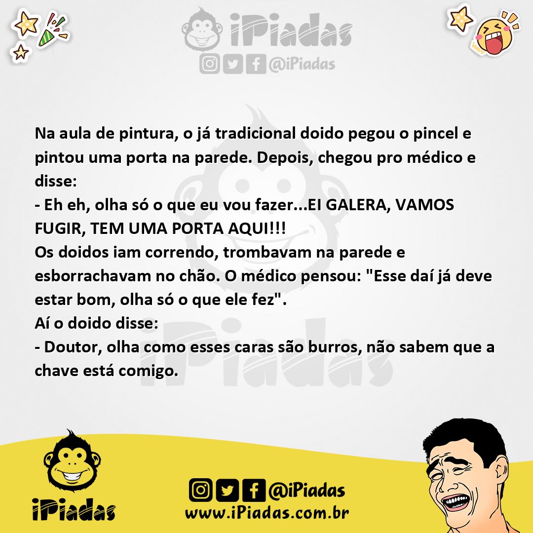 Ilustração da piada Louco Na Aula De Pintura no iPiadas