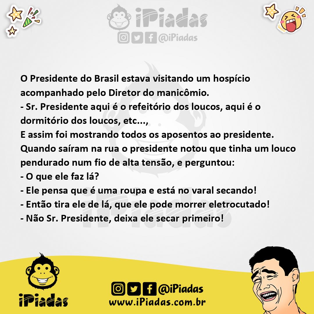 Ilustração da piada Louco no Varal no iPiadas