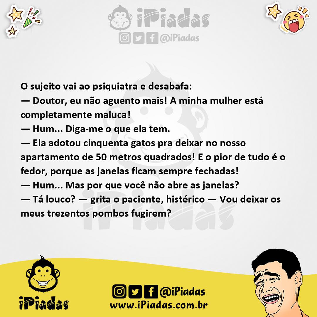 Ilustração da piada Mulher Louca no iPiadas