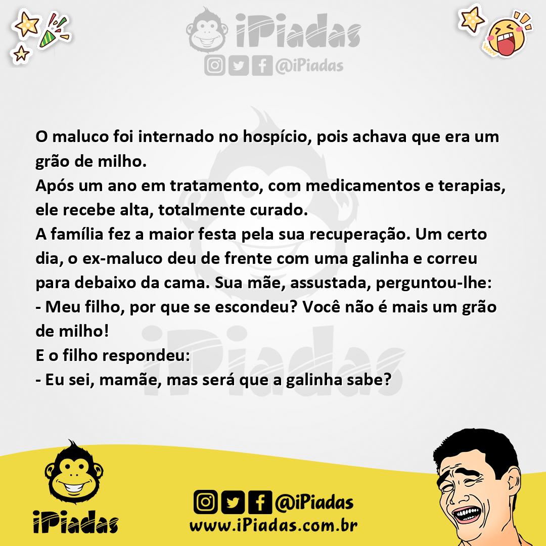 Ilustração da piada O milho e a galinha no iPiadas