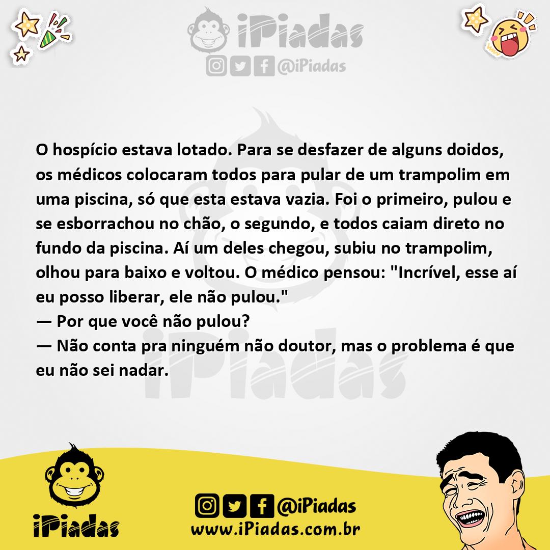 Ilustração da piada Pulando do Trampolim no iPiadas