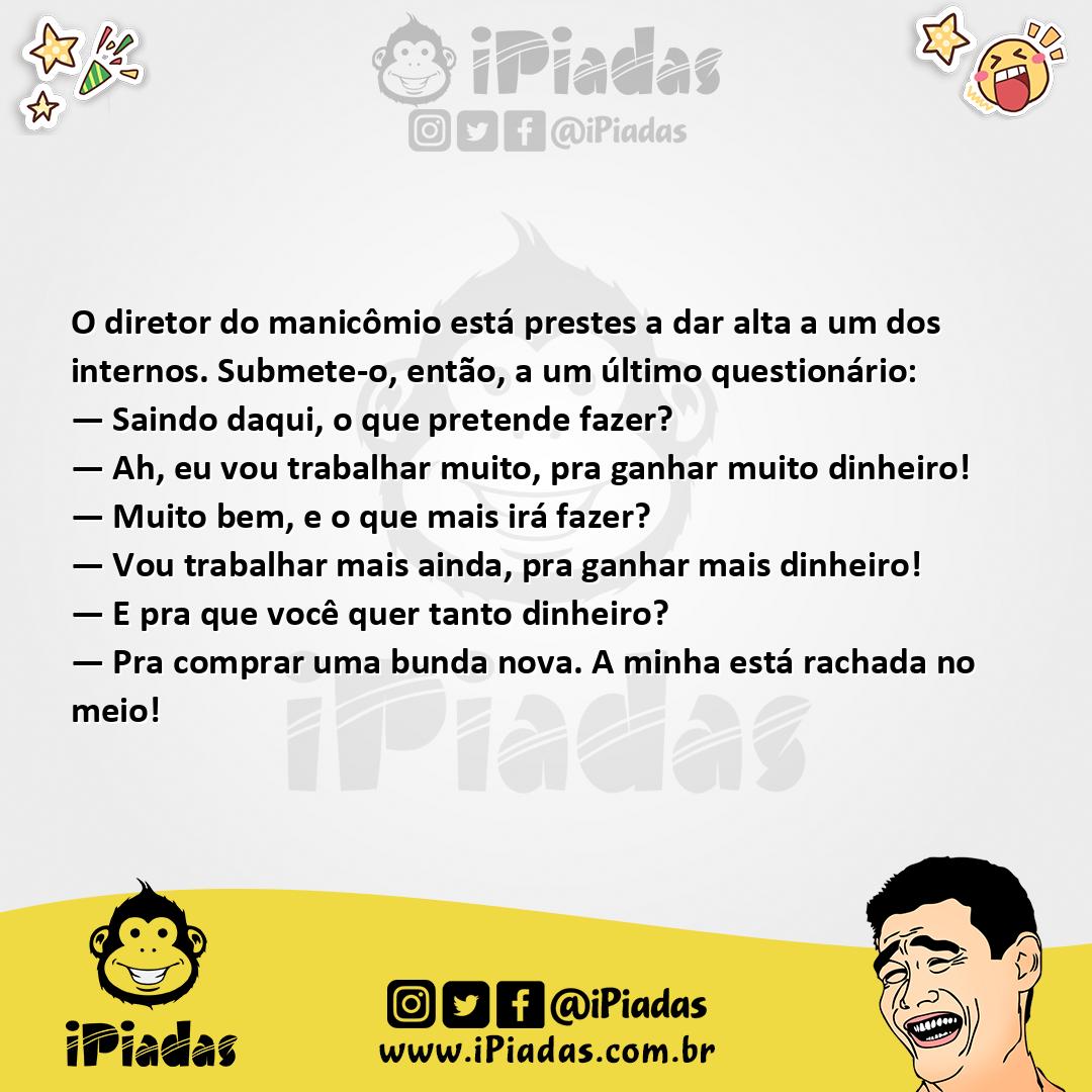 Ilustração da piada Questionário no Manicômio no iPiadas