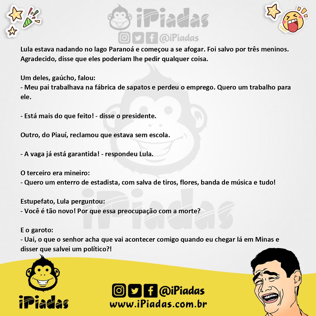 Ilustração da piada Lula Foi Salvo por Três Meninos no iPiadas