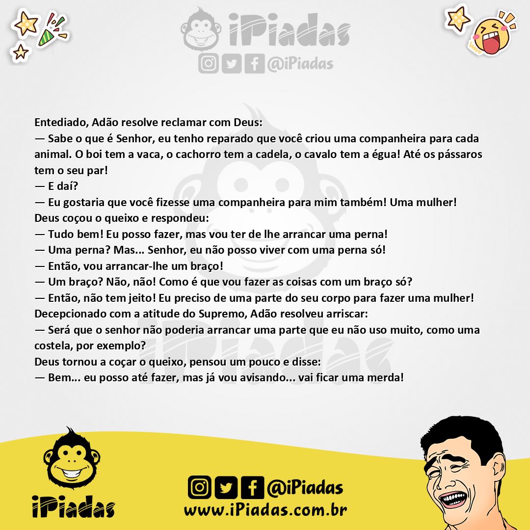 Ilustração da piada Criação da Mulher no iPiadas