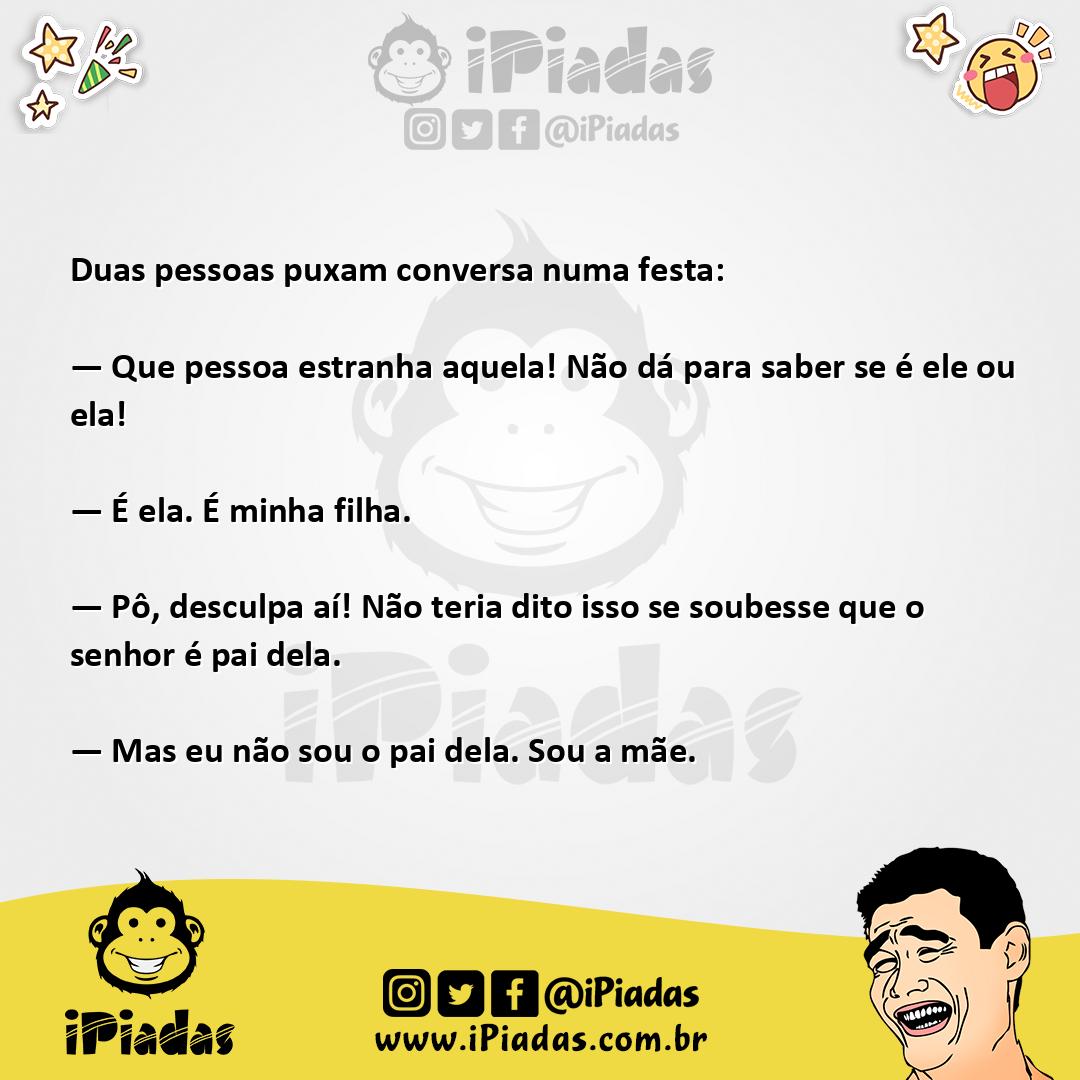 Ilustração da piada Pessoa Estranha no iPiadas