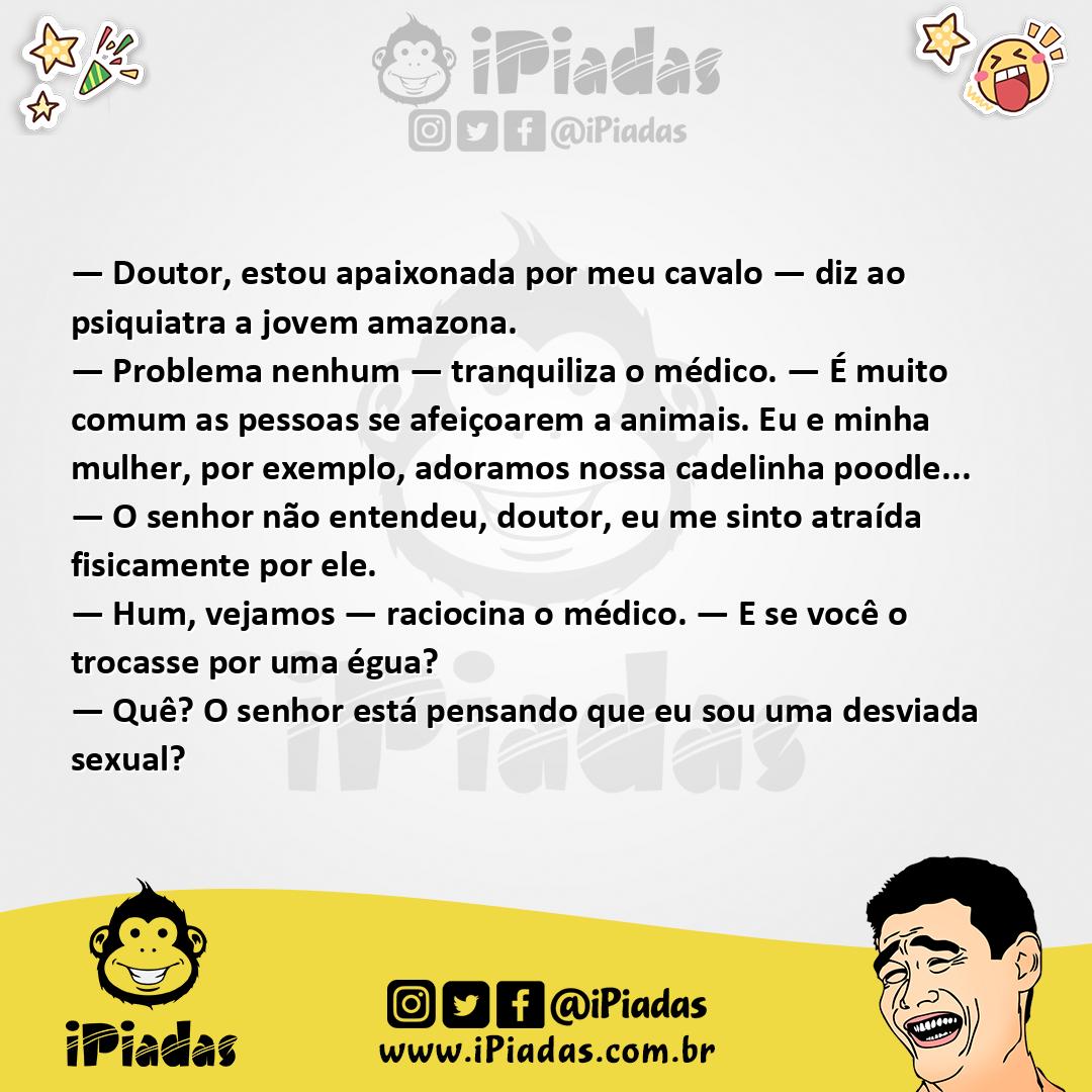 Ilustração da piada Apaixonada Pelo Cavalo no iPiadas