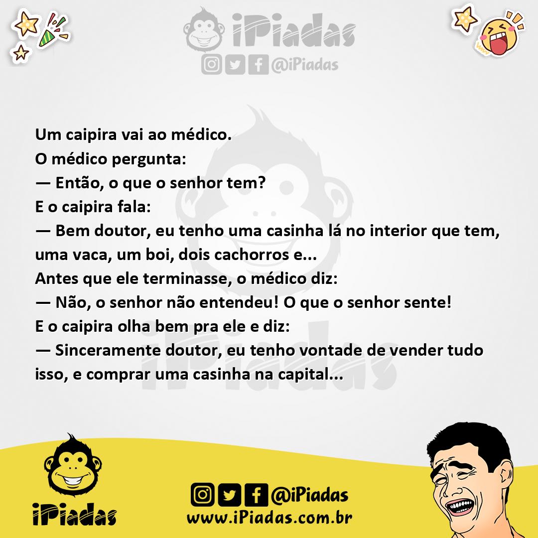 Ilustração da piada Caipira no Médico no iPiadas