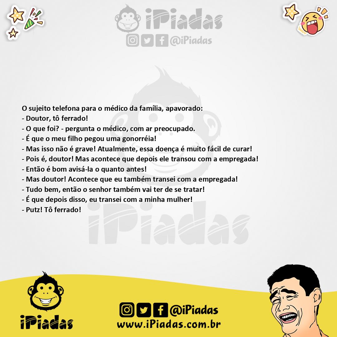 Ilustração da piada Corrente Interminável no iPiadas