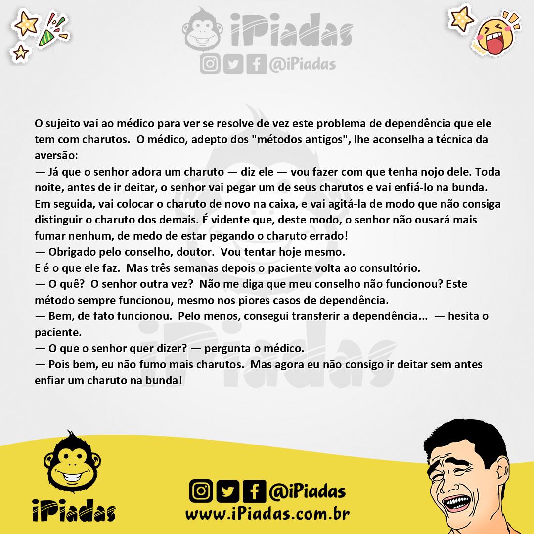 Ilustração da piada Dependência do Charuto no iPiadas
