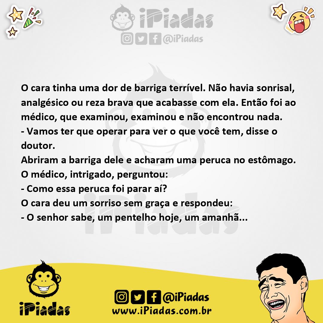 Ilustração da piada Diarréia Cabeluda no iPiadas