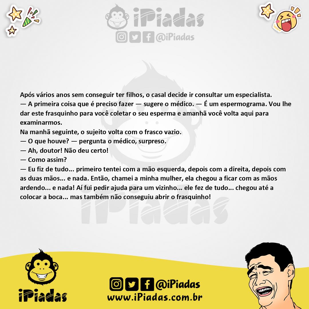 Ilustração da piada Espermograma no iPiadas
