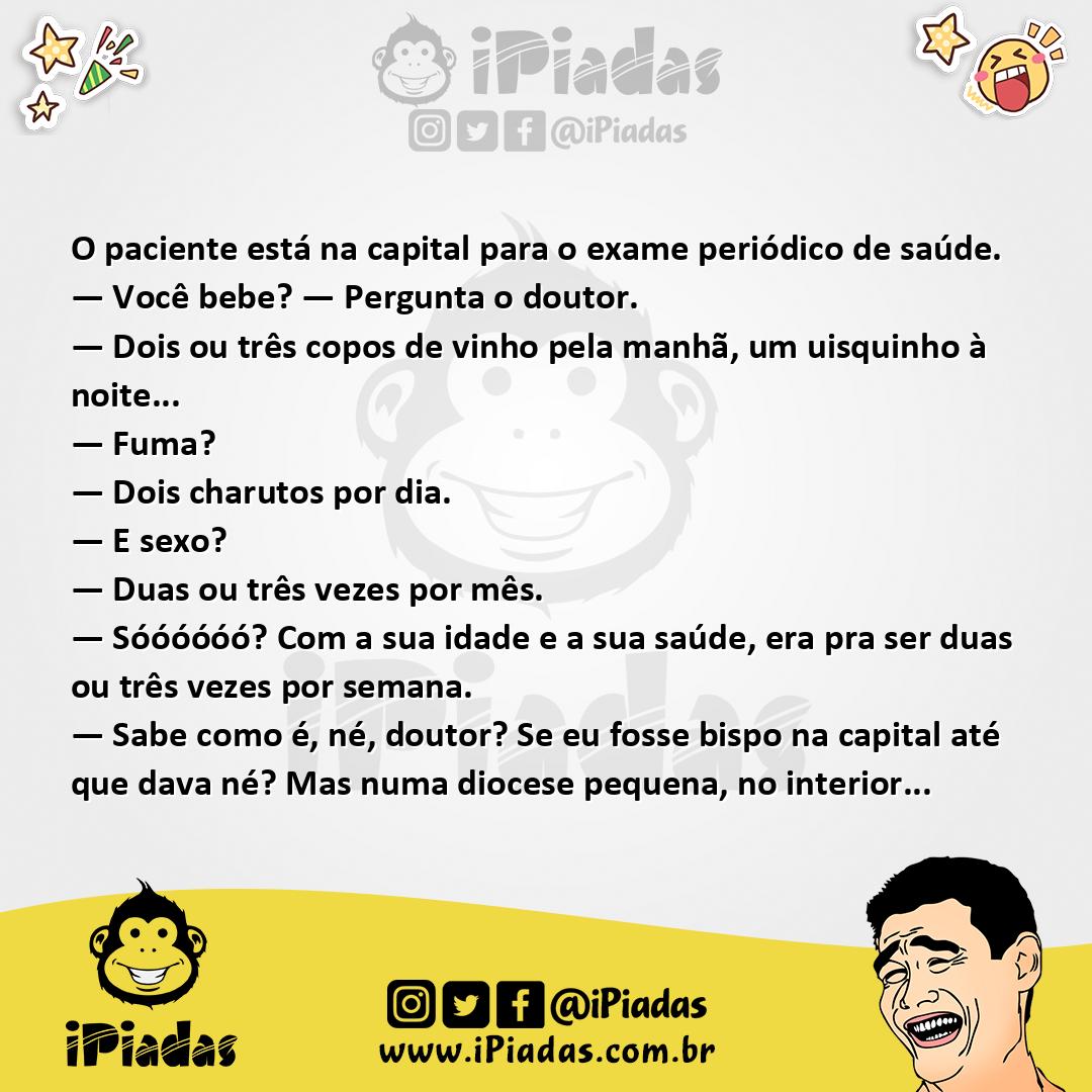 Ilustração da piada Exame Periódico no iPiadas