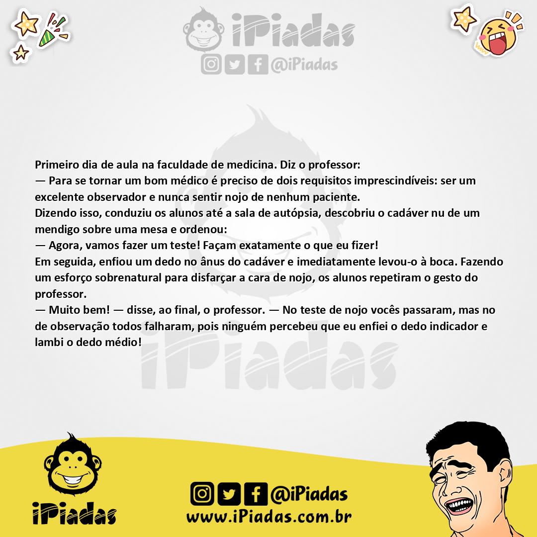 Ilustração da piada Faculdade de Medicina no iPiadas