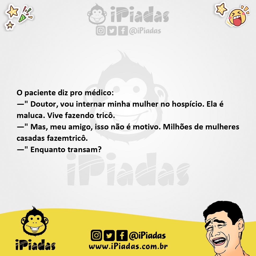 Ilustração da piada Fazendo Tricô no iPiadas