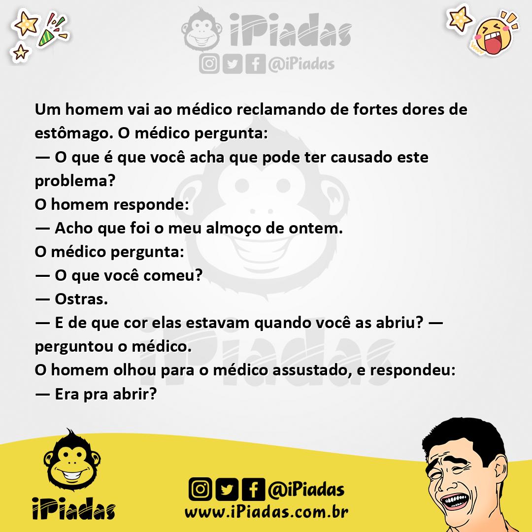 Ilustração da piada Fortes Dores de Estômago no iPiadas