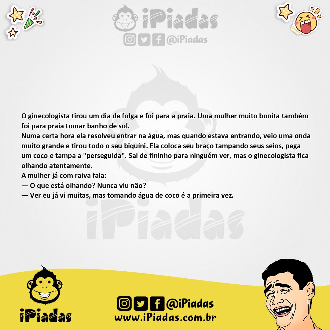 Ilustração da piada Ginecologista na Praia no iPiadas