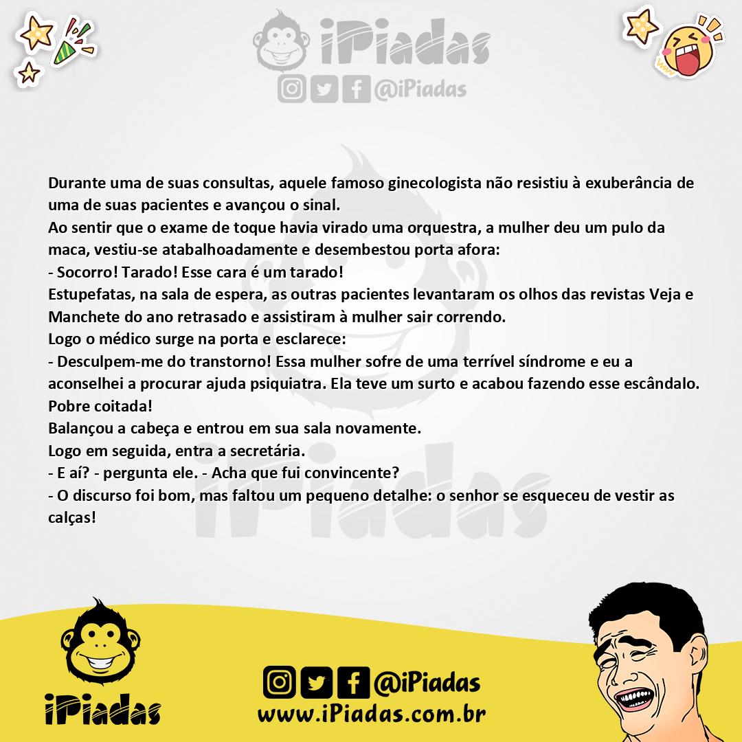 Ilustração da piada Ginecologista tarado no iPiadas