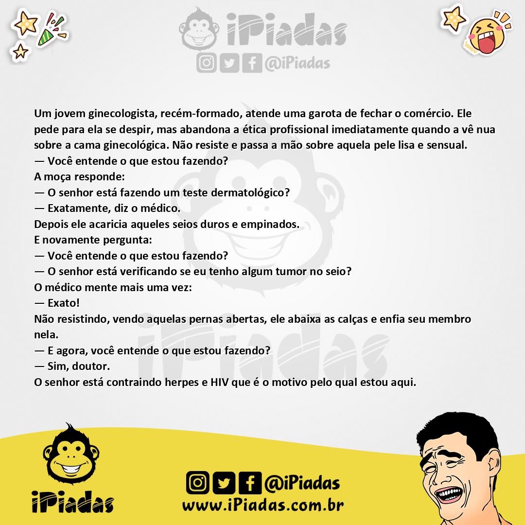 Ilustração da piada Jovem Ginecologista no iPiadas