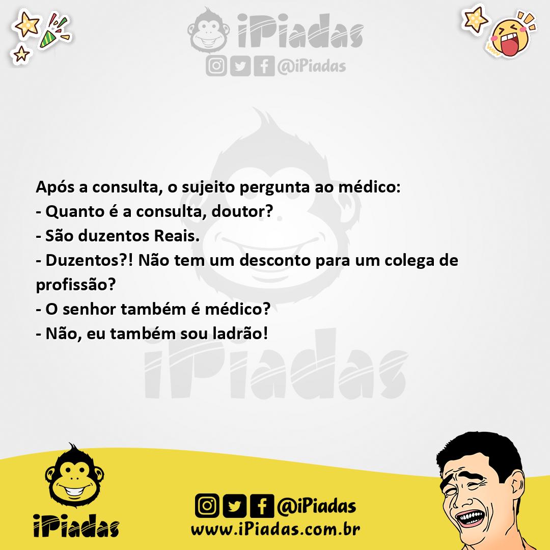 Ilustração da piada Médico careiro no iPiadas