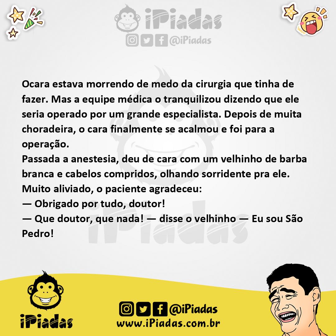 Ilustração da piada Medo da Cirurgia no iPiadas