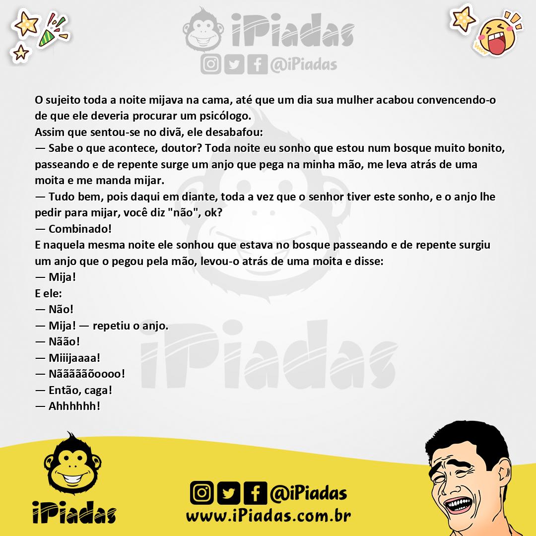 Ilustração da piada Mijando na Cama no iPiadas