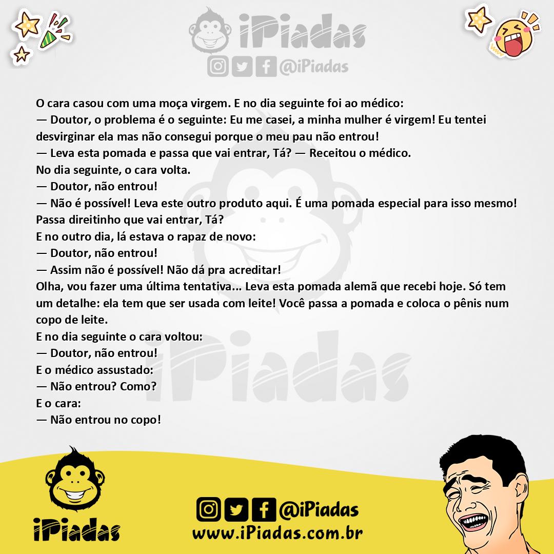 Ilustração da piada Moça Virgem no iPiadas