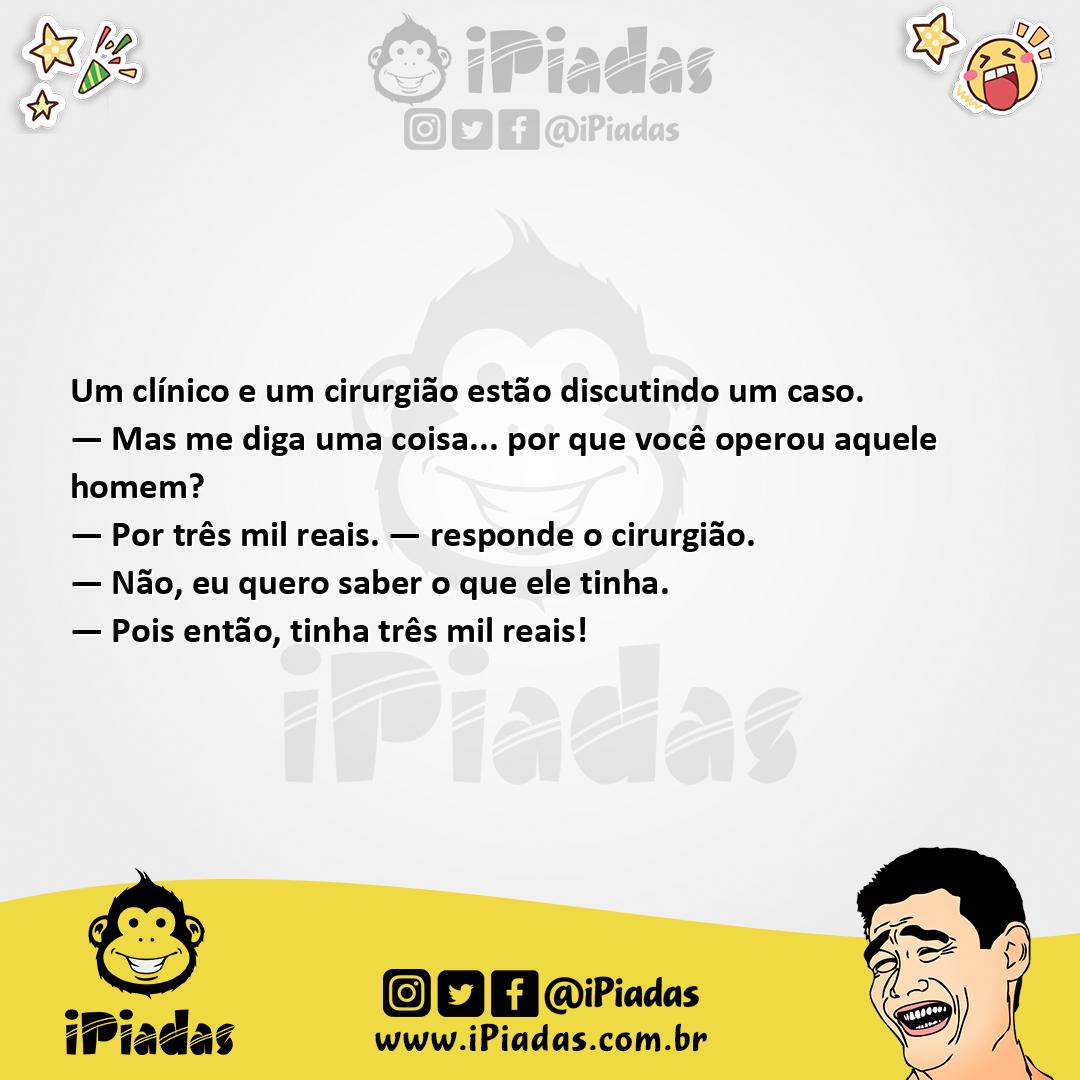 Ilustração da piada Motivo da Operação no iPiadas