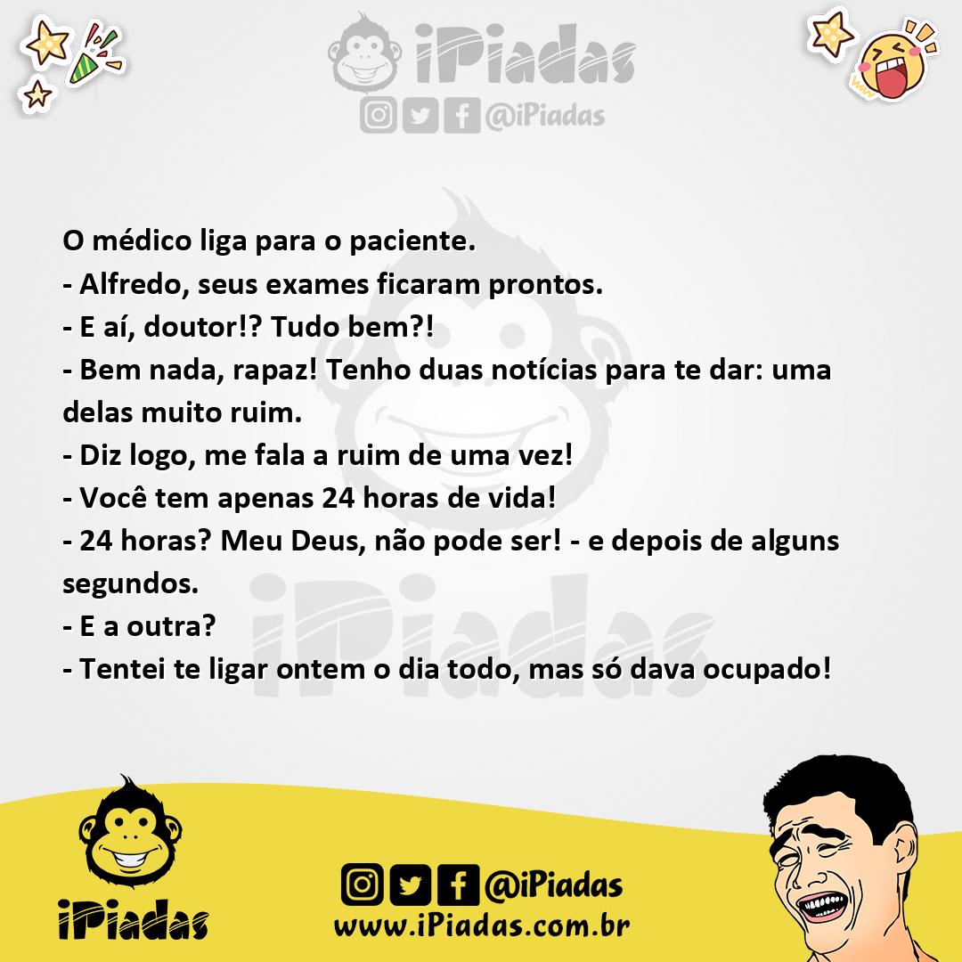 Ilustração da piada Notícias ruins no iPiadas