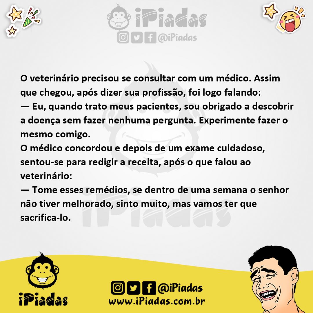 Ilustração da piada O Veterinário e o Médico no iPiadas