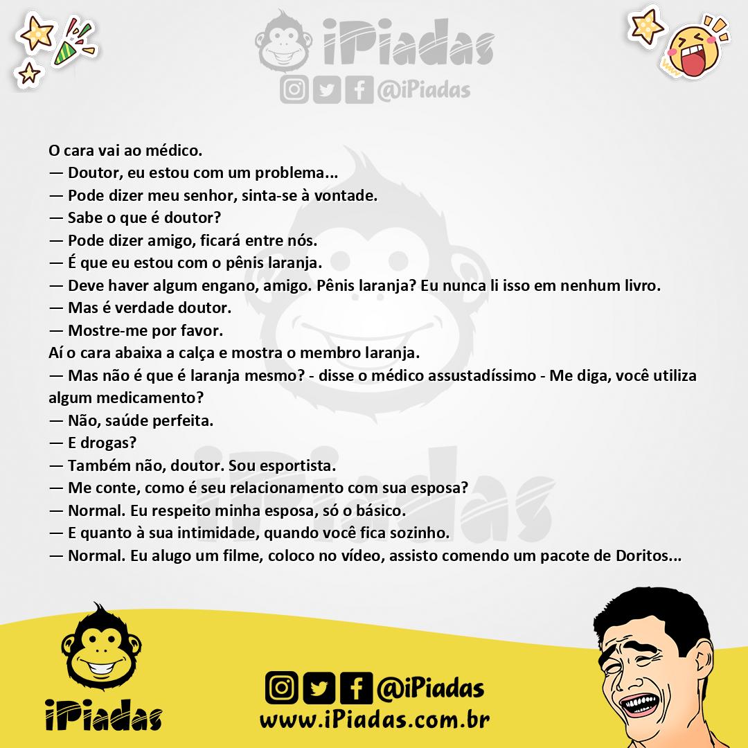 Ilustração da piada Pênis Laranja no iPiadas