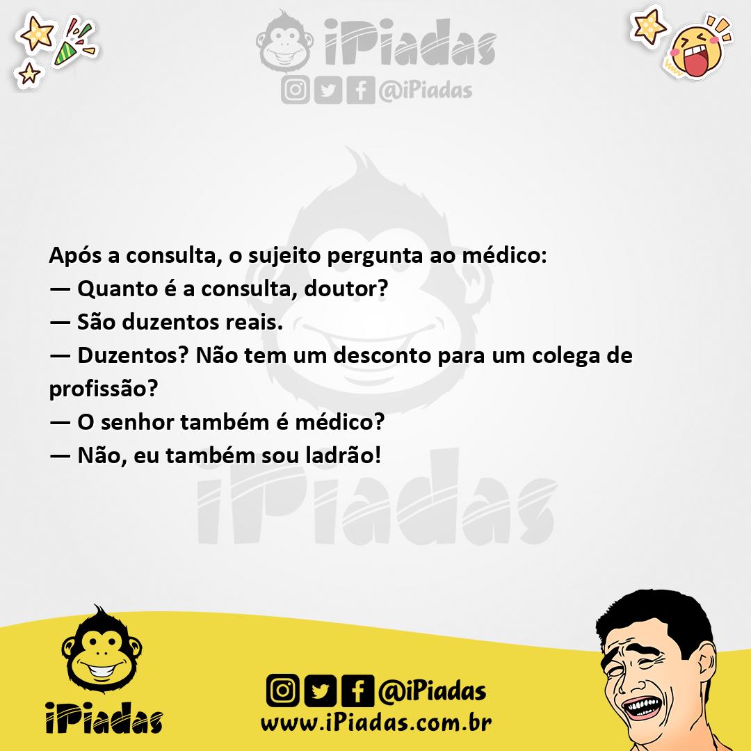 Ilustração da piada Preço da Consulta no iPiadas