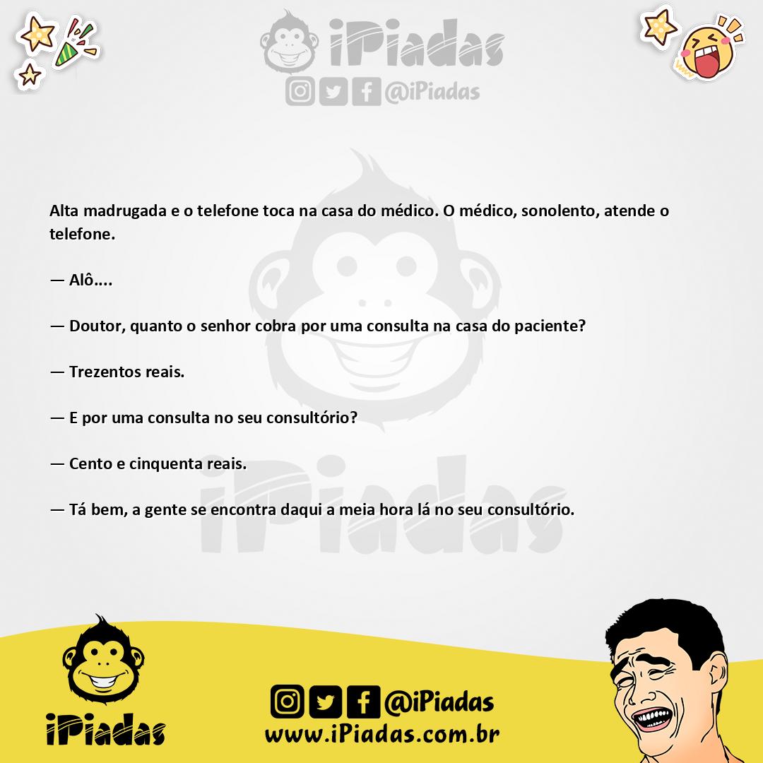 Ilustração da piada Preços de consulta no iPiadas
