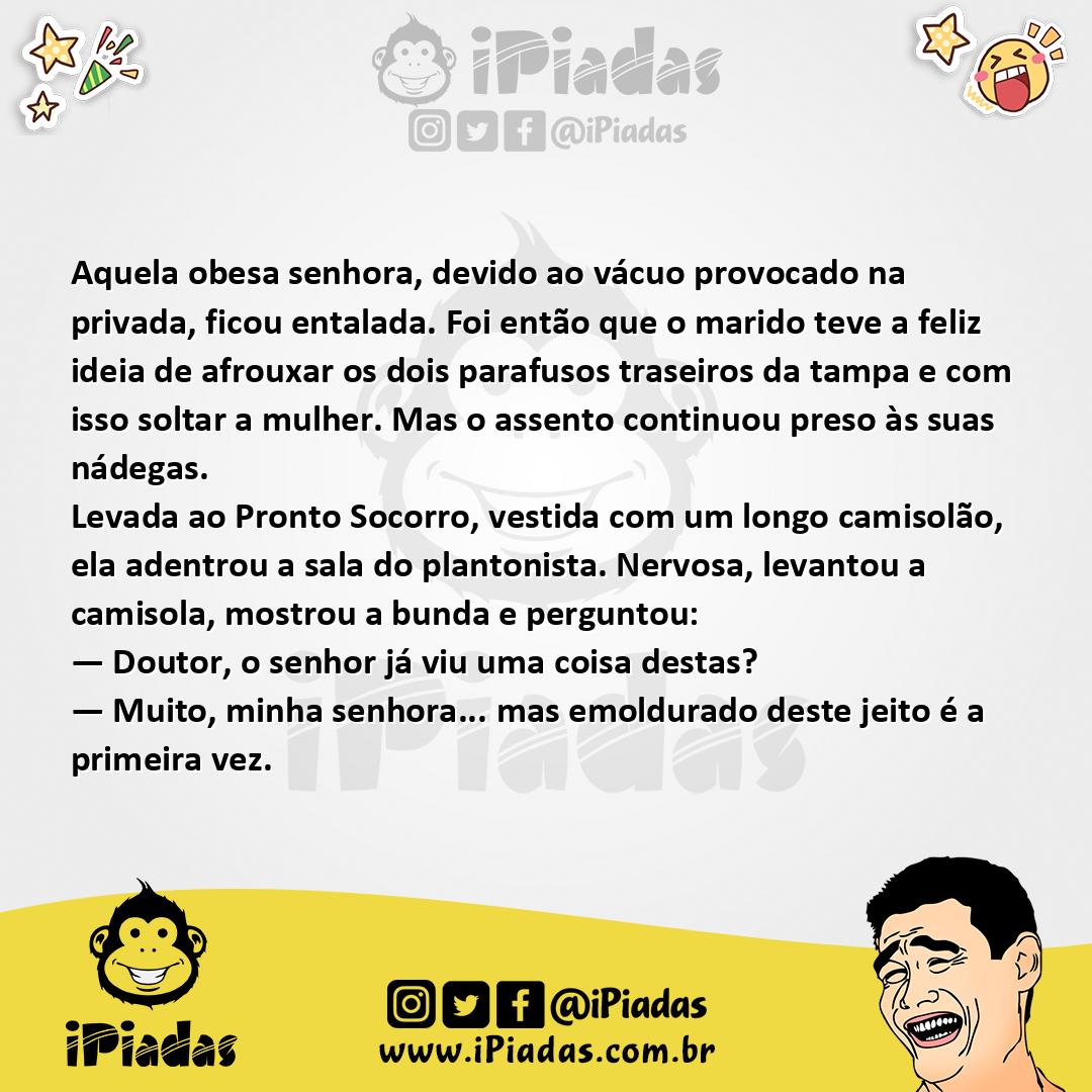 Ilustração da piada Presa na Privada no iPiadas