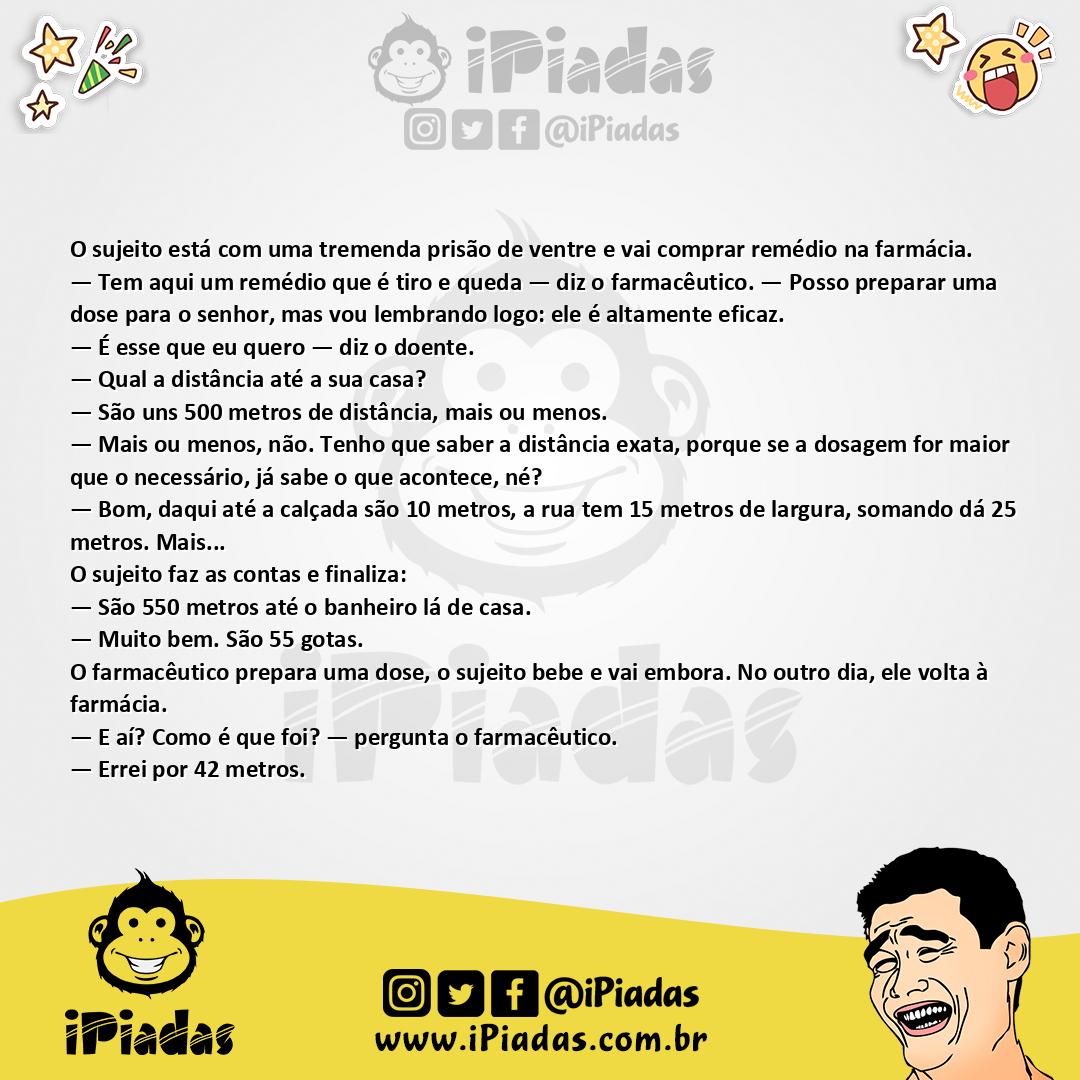 Ilustração da piada Remédio Para Prisão de Ventre no iPiadas