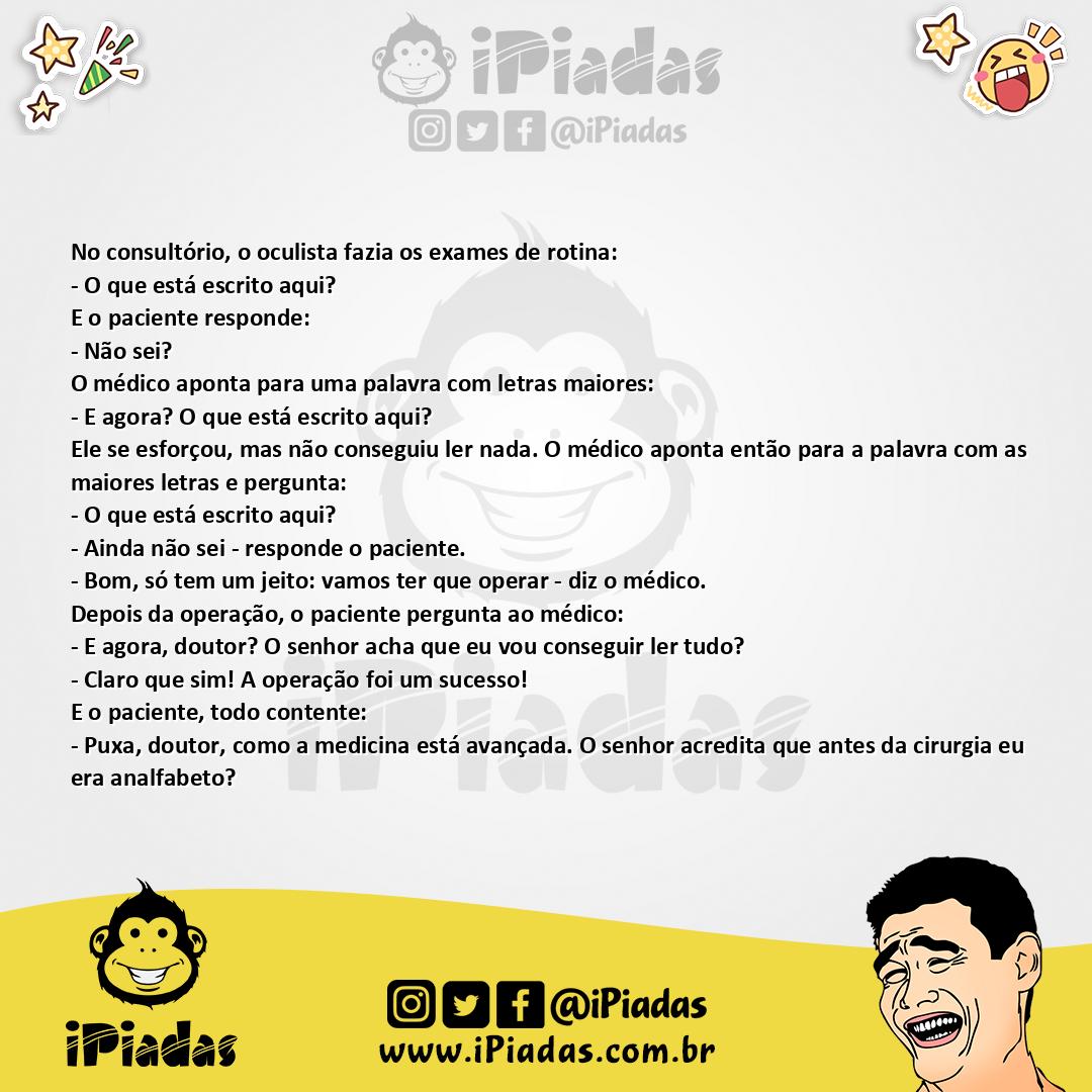 Ilustração da piada Testando a Visão no iPiadas