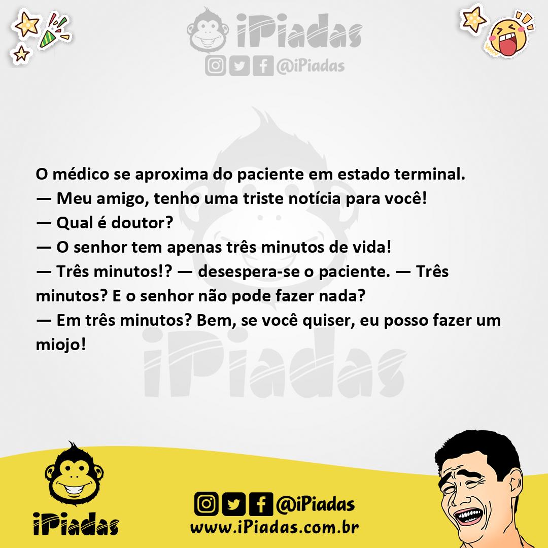 Ilustração da piada Três Minutos no iPiadas
