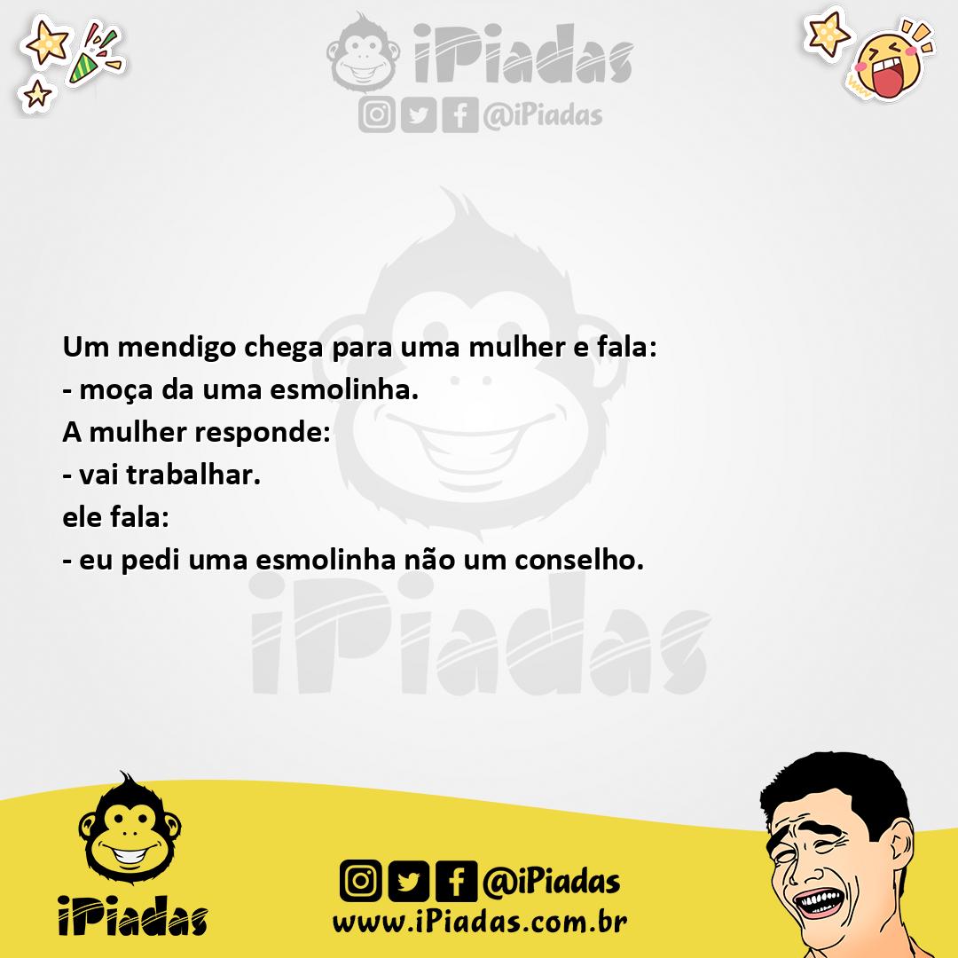 Ilustração da piada Dá uma esmolinha no iPiadas