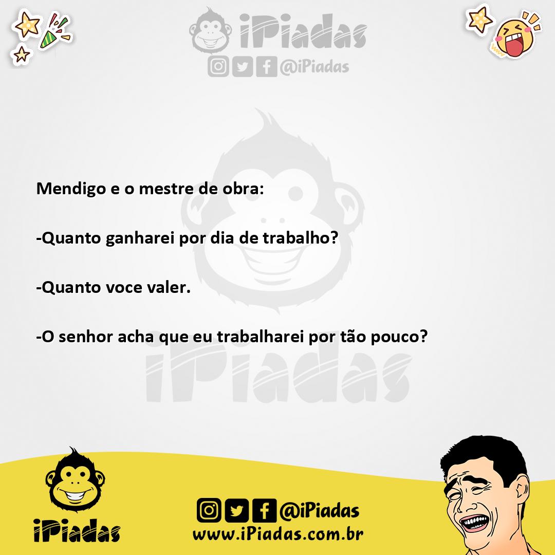 Ilustração da piada Mendigo consciente no iPiadas