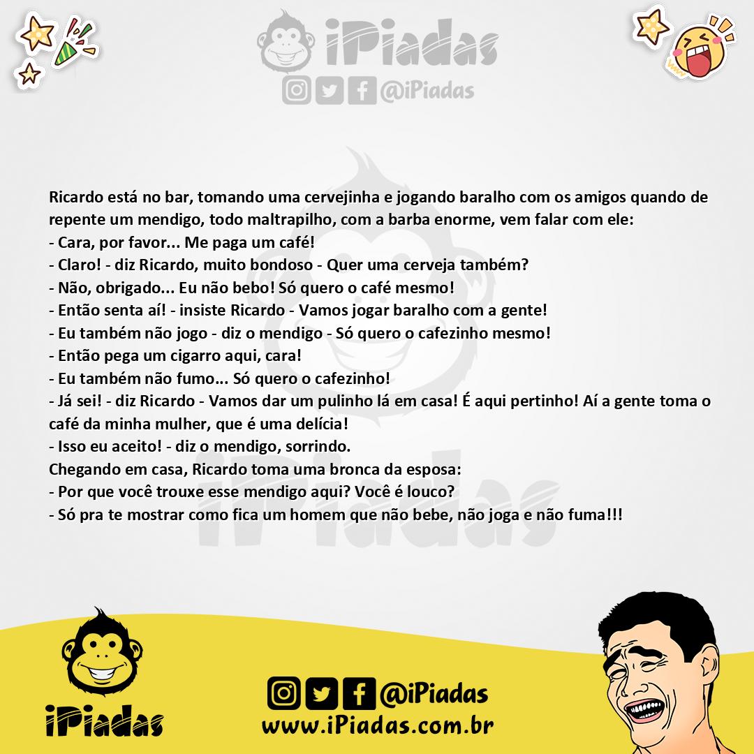 Ilustração da piada Só quero o cafezinho! no iPiadas