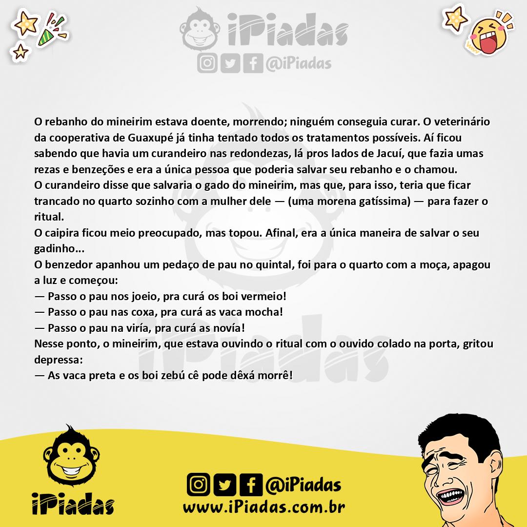 Ilustração da piada O Curandeiro e o Mineirinho no iPiadas