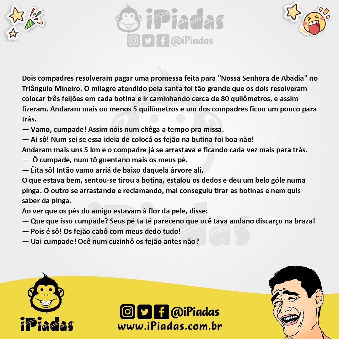 Ilustração da piada Promessa do Feijão no iPiadas