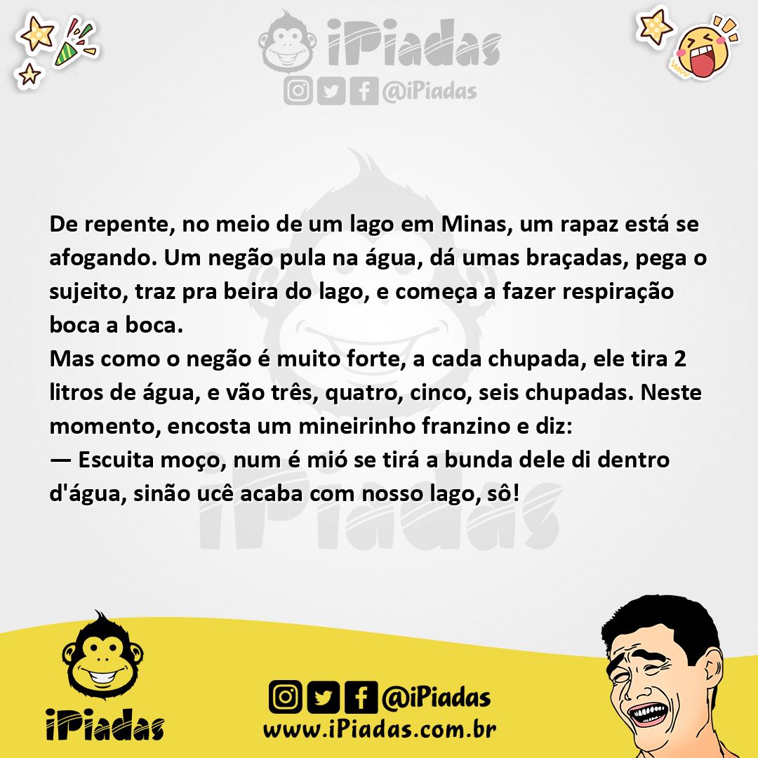 Ilustração da piada Socorro no Lago no iPiadas