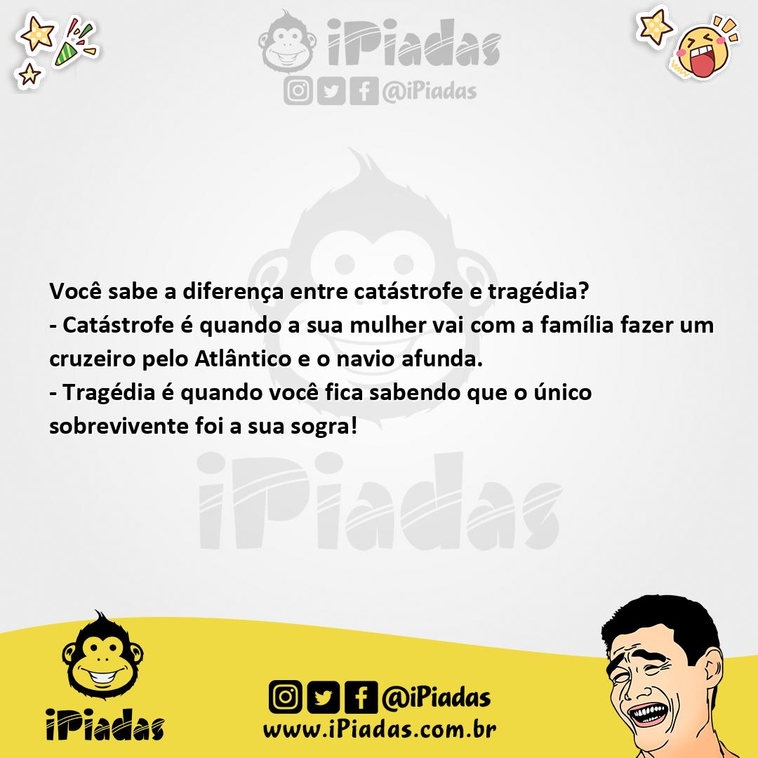 Ilustração da piada Catástrofe X Tragédia no iPiadas