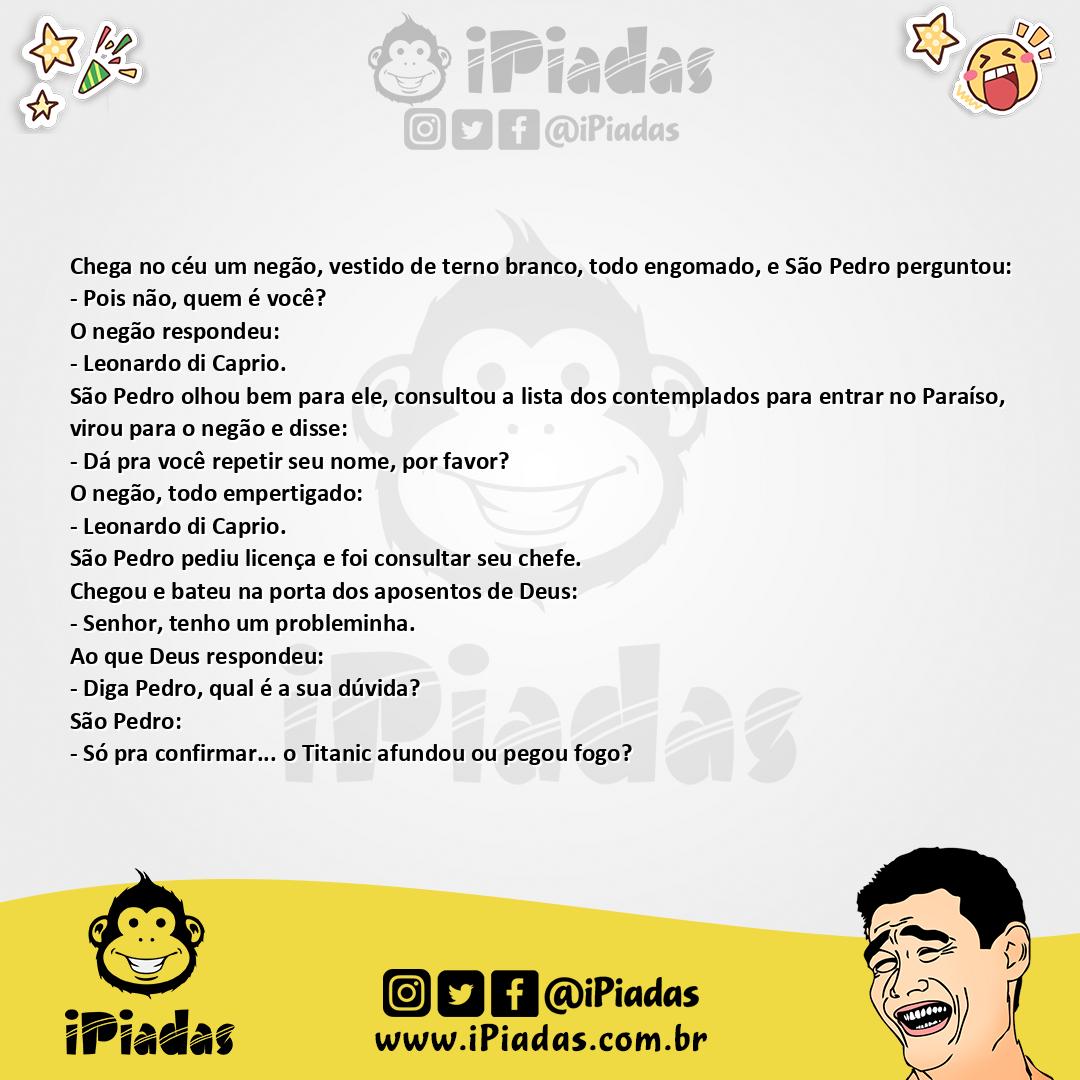Ilustração da piada Leonardo di Caprio no iPiadas