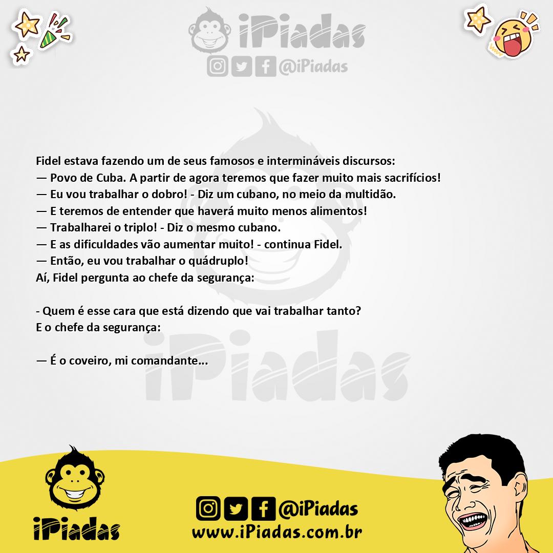 Ilustração da piada O Discurso do Fidel no iPiadas