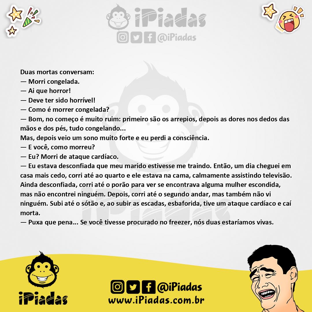 Ilustração da piada Conversa Post Mortem no iPiadas