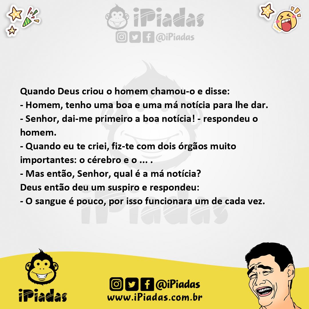 Ilustração da piada Criação do Homem no iPiadas